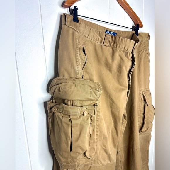 Vintage Polo Ralph Lauren Button Fly Double Knee Cargo Pants - Picture 7 of 12